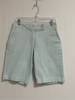 Talbots Light Blue Striped Bermuda Shorts